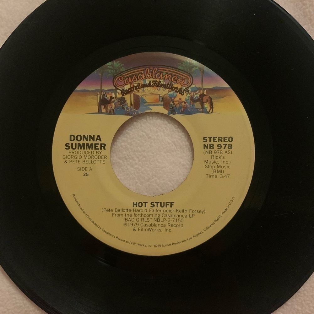 Donna Summers Hot Stuff And Journey To The Centre Of Your Heart 45 Vinyl Record